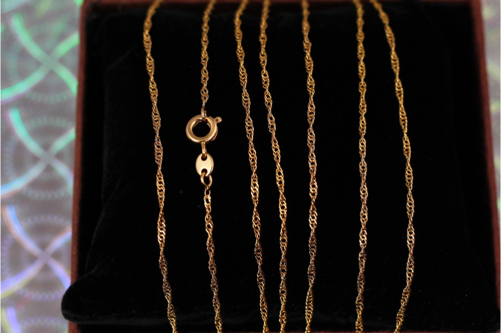 Цепь Xuping Jewelry  Сингапур  50 см 1 мм золотистая