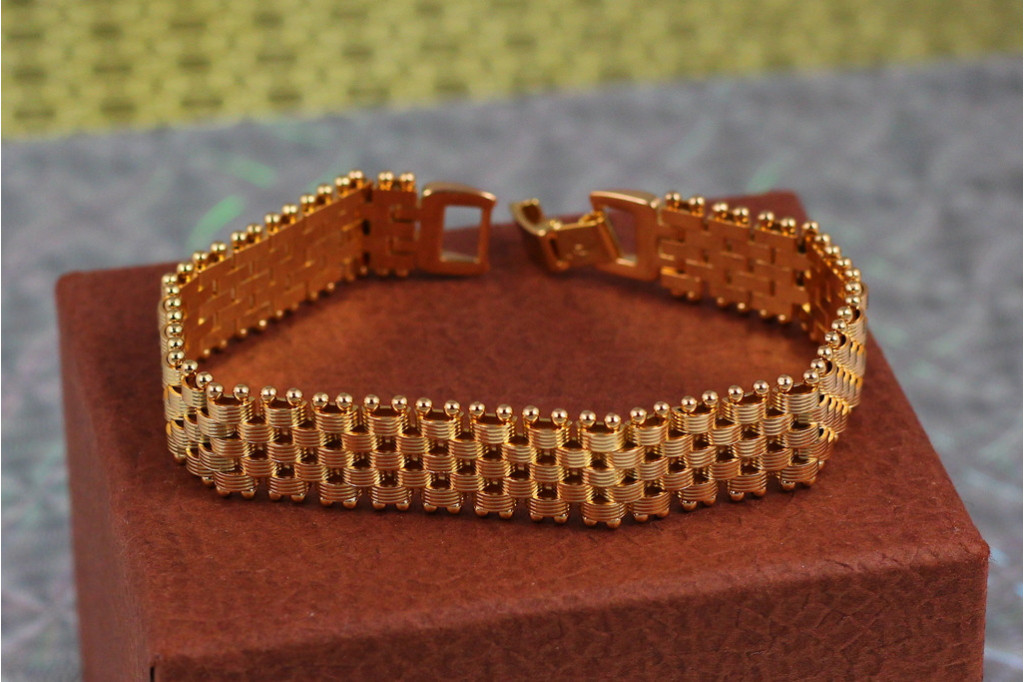 Браслет Xuping Jewelry стрічковий 19 см 12 мм золотистий