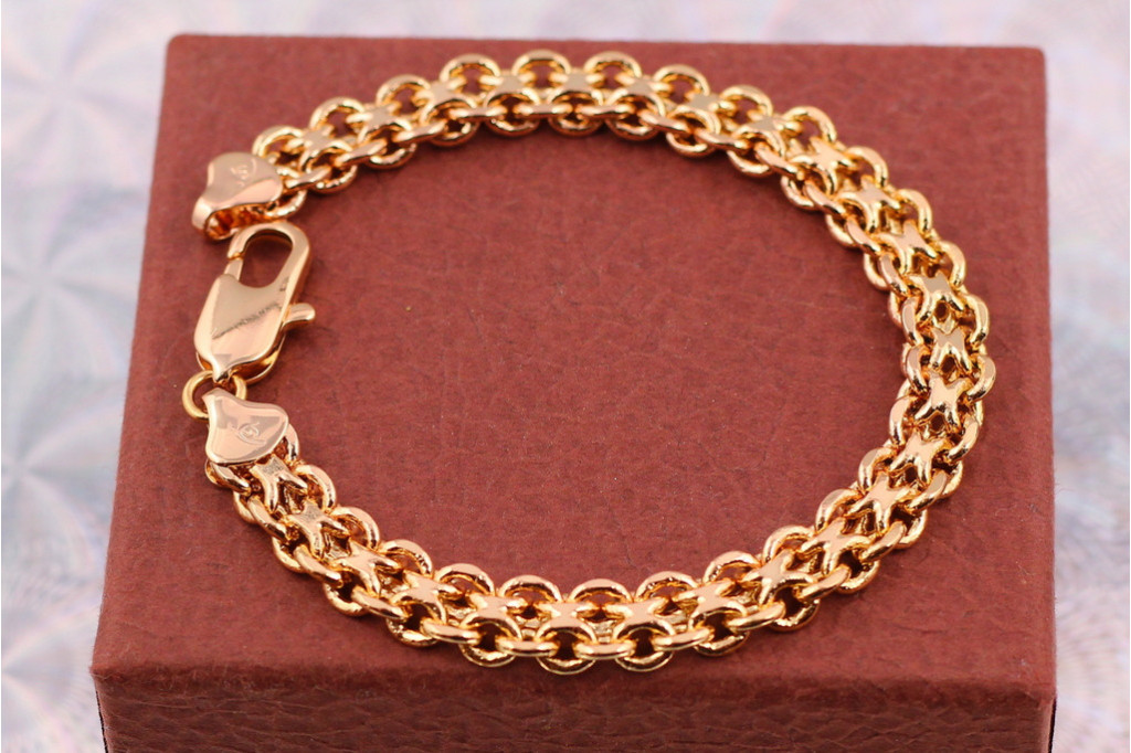 Браслет Xuping Jewelry бисмарк 24,5 см 8 мм золотистый