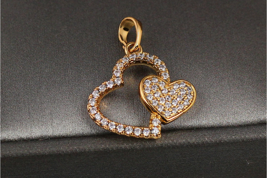 Кулон Xuping Jewelry биение двух сердец 2 см  золотистый