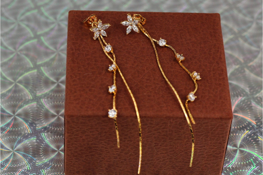 Сережки гвоздики Xuping Jewelry в'юн 11 см золотисті
