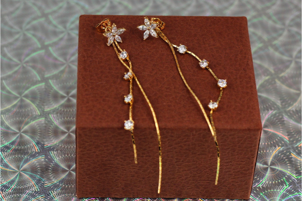 Сережки гвоздики Xuping Jewelry в'юн 11 см золотисті