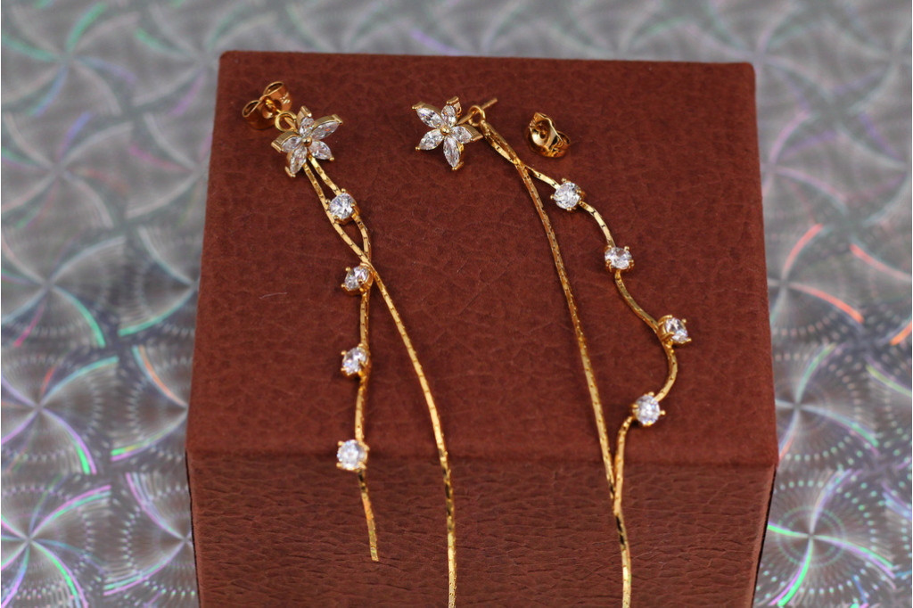 Сережки гвоздики Xuping Jewelry в'юн 11 см золотисті