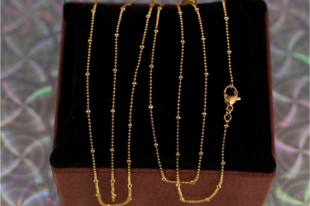 Цепь Xuping Jewelry с мелкими шариками 35 см  золотистая