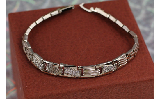 Браслет Xuping Jewelry Акрополь 19 см 8 мм сріблястий