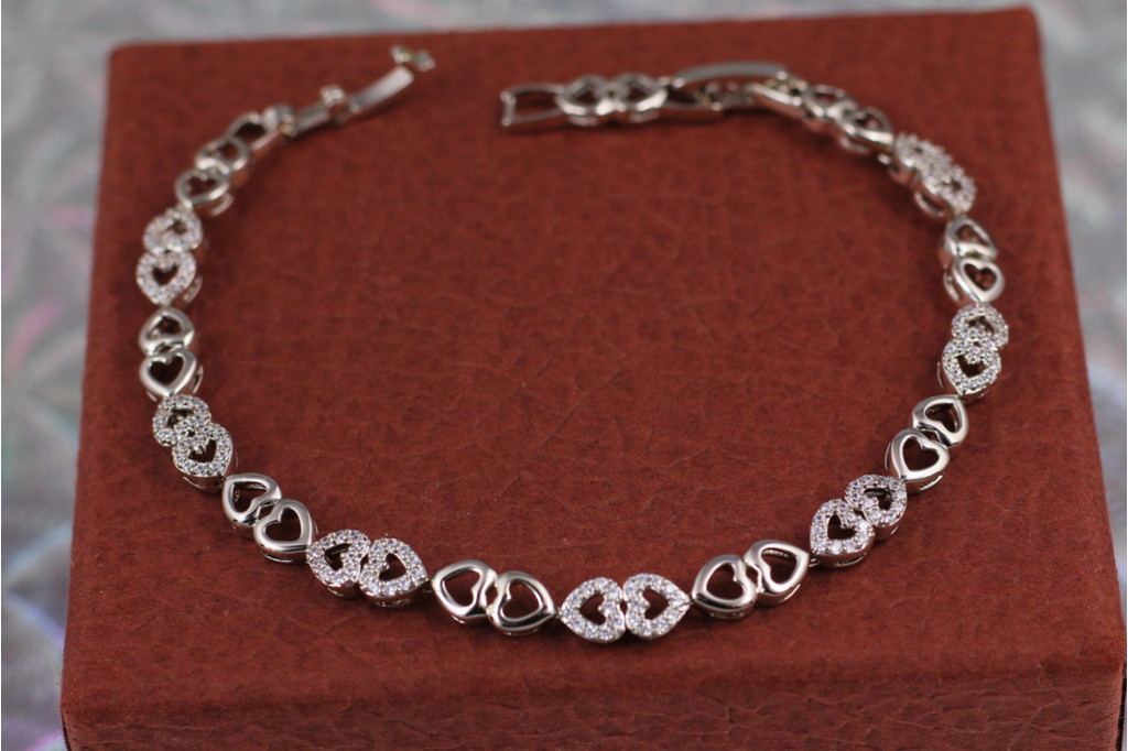 Браслет Xuping Jewelry любов для двох 19 см 5 мм сріблястий