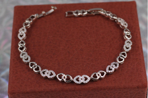 Браслет Xuping Jewelry любов для двох 19 см 5 мм сріблястий