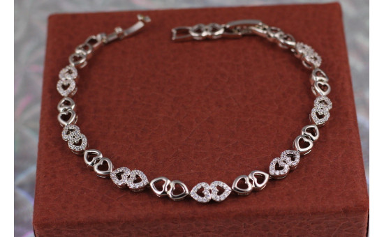 Браслет Xuping Jewelry любов для двох 19 см 5 мм сріблястий