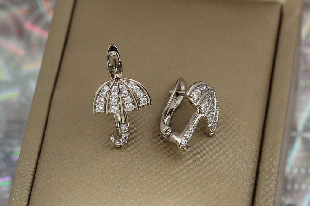 Серьги Xuping Jewelry зонтик  1.6 см серебристые