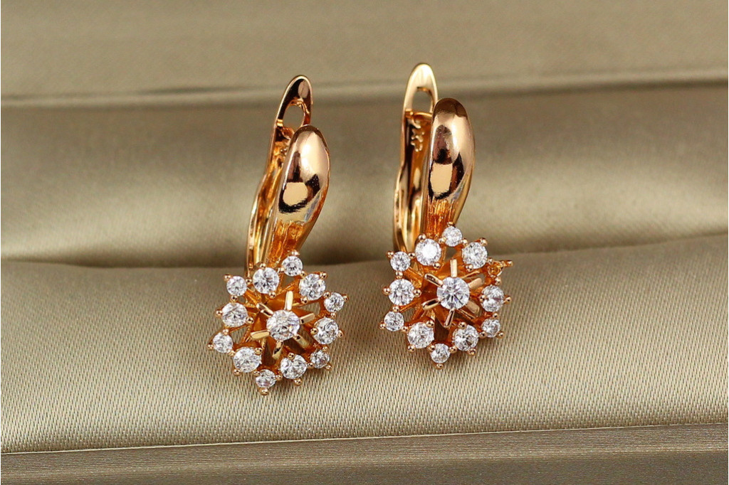 Сережки Xuping Jewelry весняна квітка 2.1 см золотисті