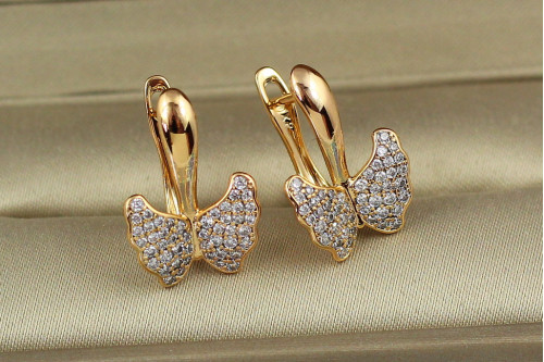 Сережки Xuping Jewelry неповторний метелик 1.8 см золотисті