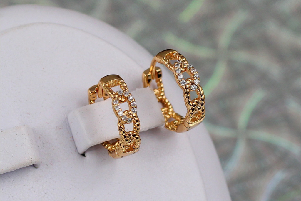 Сережки Xuping Jewelry ланцюг 1.6 см золотисті