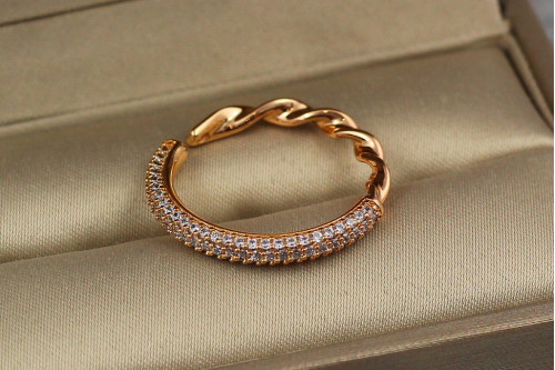 Кільце Xuping Jewelry дві половинки р 18 золотисте