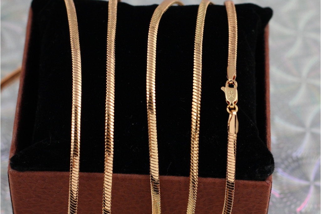 Ланцюг Xuping Jewelry снейк об'ємний 60 см 3 мм золототистий