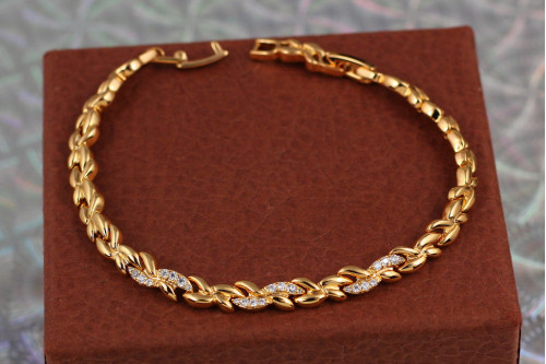 Браслет Xuping Jewelry Вуді 17 см 6 мм золотистий