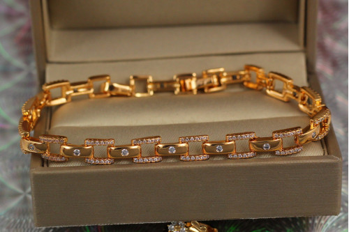 Браслет Xuping Jewelry краплі на склі 19 см 6 мм золотистий