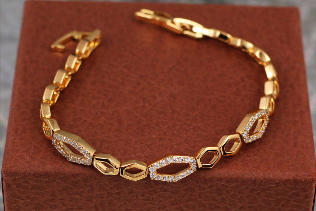 Браслет Xuping Jewelry гістограма 18,5 см 6 мм золотистий