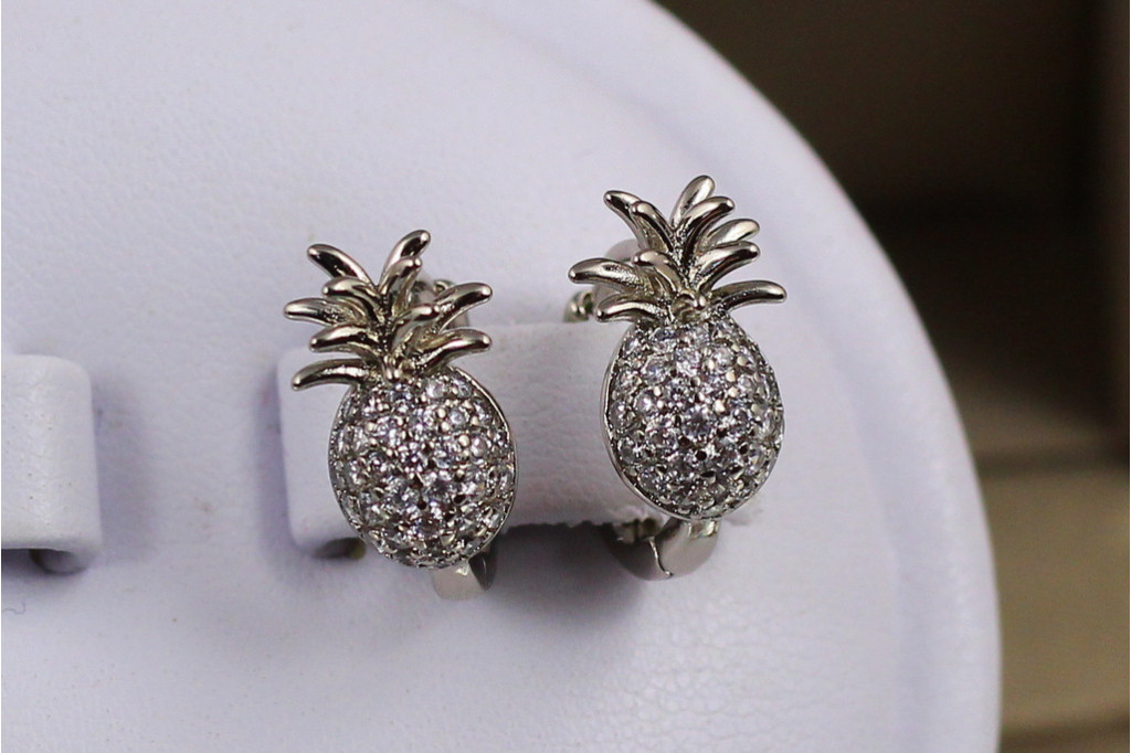 Серьги детские Xuping Jewelry ананас 1.2 см серебристые