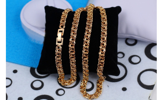 Ланцюг Xuping Jewelry круглий бісмарк застібка як на годиннику 45 см 6 мм золотистий