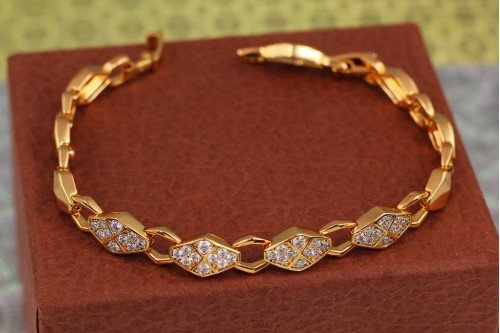 Браслет Xuping Jewelry ромб Кавайї 17 см 8 мм золотистий