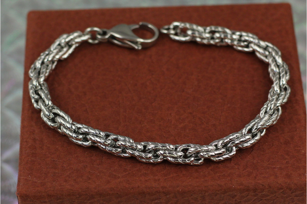 Браслет Xuping Jewelry корда 19.5 см 6 мм серебристый