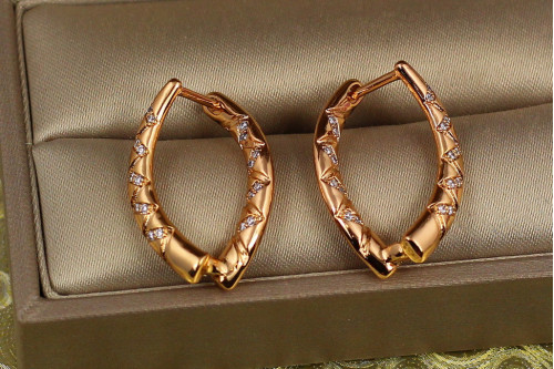 Сережки Xuping Jewelry дужки 2.5 см золотисті