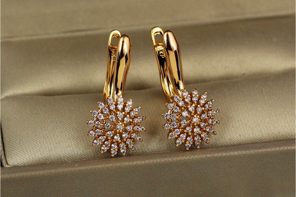 Сережки Xuping Jewelry сонячне світло 2.4 см золотисті