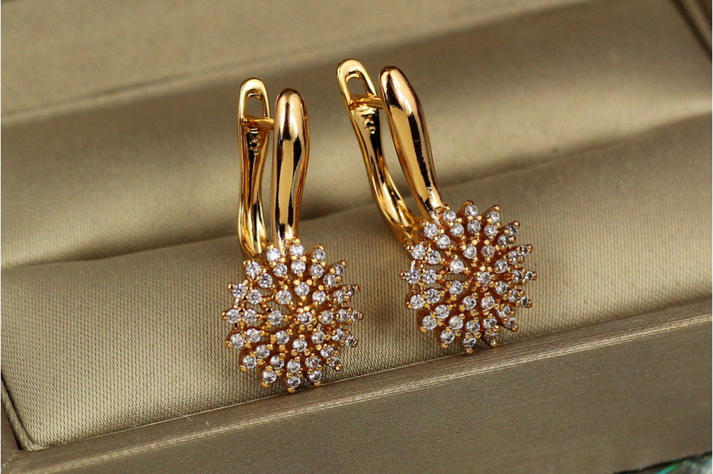 Сережки Xuping Jewelry сонячне світло 2.4 см золотисті
