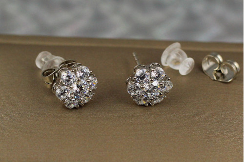Серьги  Xuping Jewelry соцветие 9 мм серебристые