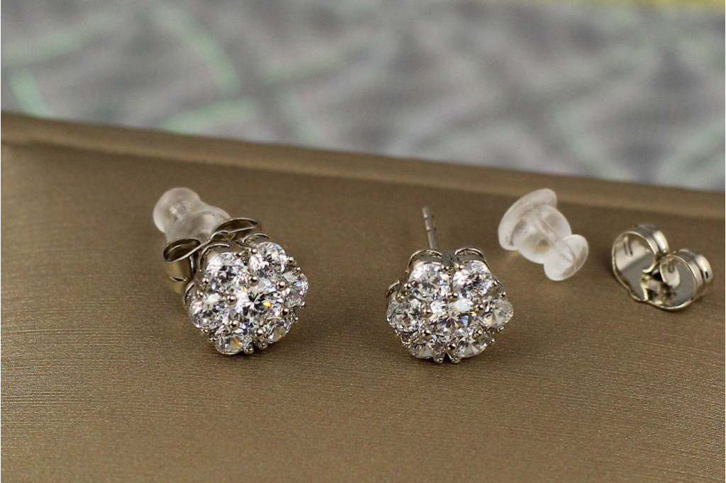 Серьги  Xuping Jewelry соцветие 9 мм серебристые