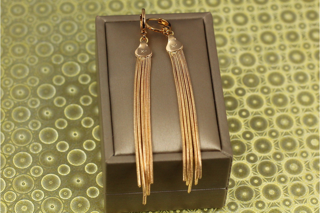 Сережки Xuping Jewelry підвіски позначки 9 см золотисті