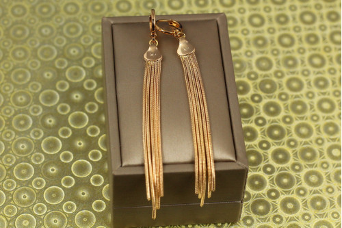 Сережки Xuping Jewelry підвіски позначки 9 см золотисті