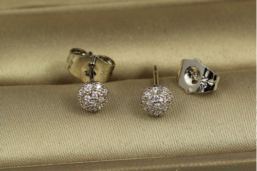 Серьги гвоздики Xuping Jewelry полусфера 5 мм серебристые