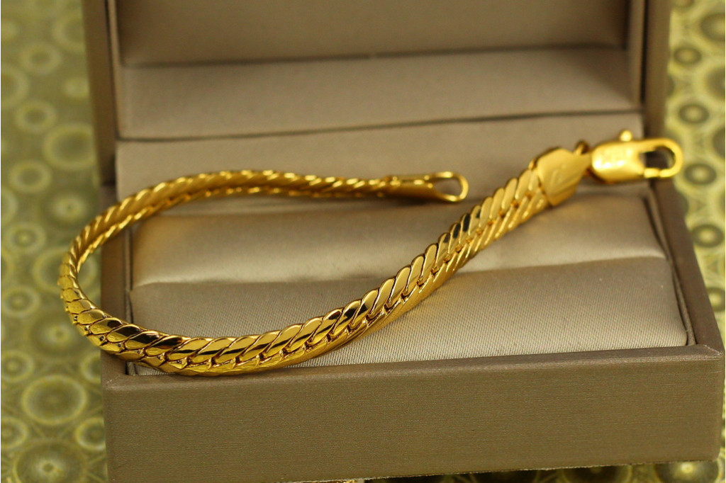 Браслет Xuping Jewelry снейк 17.5 см  6 мм лимонное золото