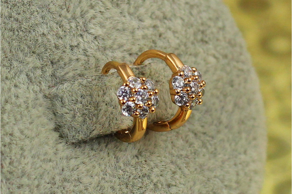 Серьги детские Xuping Jewelry цветочек с точками 10 мм золотистые