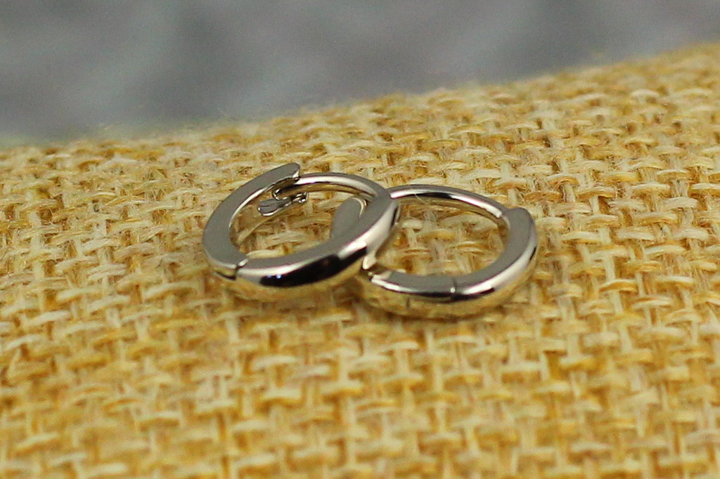 Серьги кольца Xuping Jewelry гладкие 10 мм серебристые