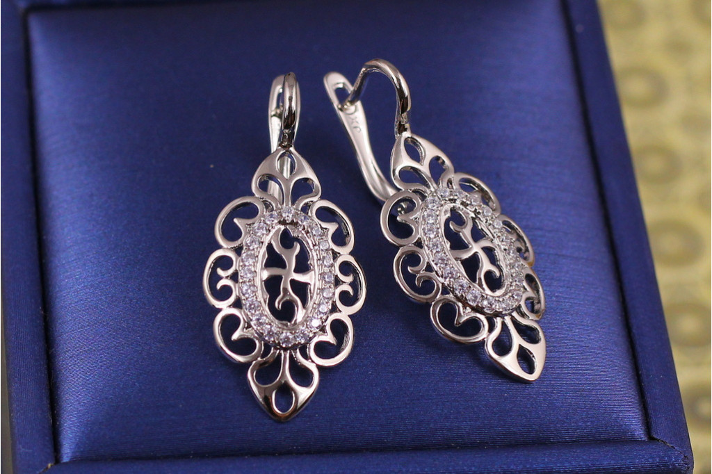 Сережки Xuping Jewelry східний край 3.3 см сріблясті
