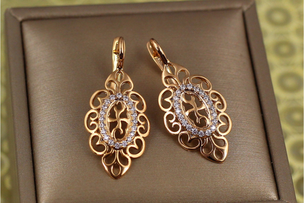 Сережки Xuping Jewelry східний край 3.3 см золотисті