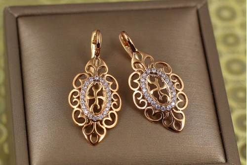 Сережки Xuping Jewelry східний край 3.3 см золотисті