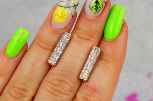 Сережки Xuping Jewelry болтики доріжки з каменів 1.8 см золотисті