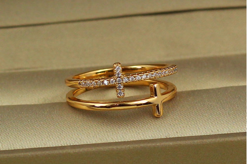 Кільце Xuping Jewelry разом знову р 16 золотисте