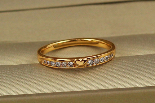 Кільце Xuping Jewelry доріжка із серцем р 19 золотисте