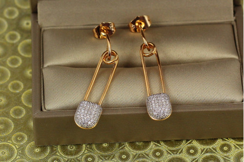Сережки гвоздики Xuping Jewelry шпилька з родієм 3.5 см золотисті