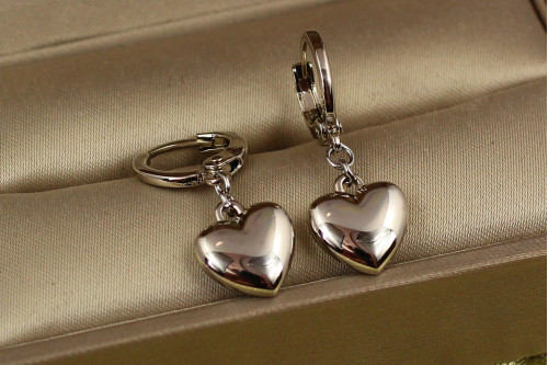Сережки Xuping Jewelry підвіски чисте серце 2.6 см сріблясті
