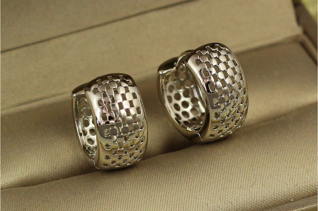 Серьги Xuping Jewelry кольца ситечко 1.5 см серебристые