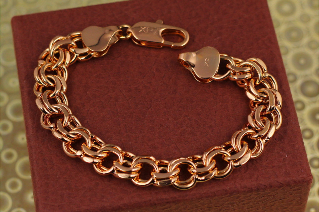 Браслет Xuping Jewelry круглий бісмарк 19 см 12 мм золотистий