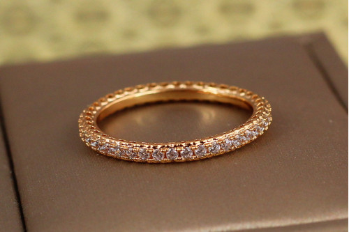 Кільце Xuping Jewelry доріжка з дрібним камінням по колу р 17 золотисте