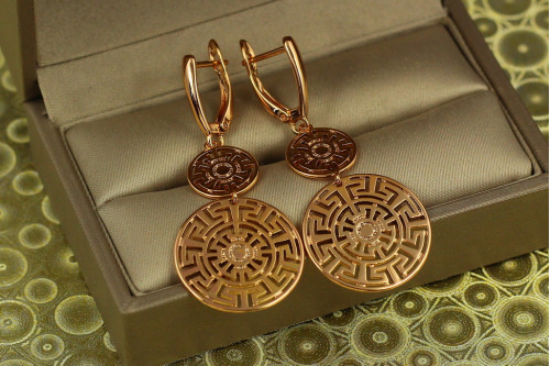 Сережки Xuping Jewelry підвіски містерія 4.7 см золотисті