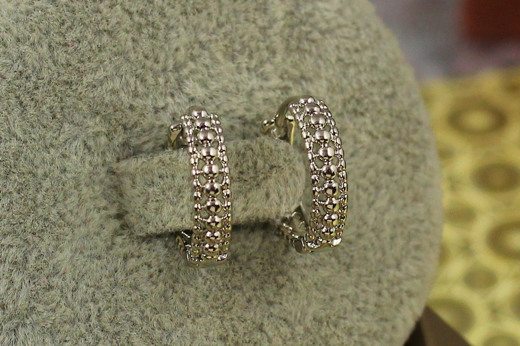 Серьги Xuping Jewelry колечки гравитация 1.5 см серебристые