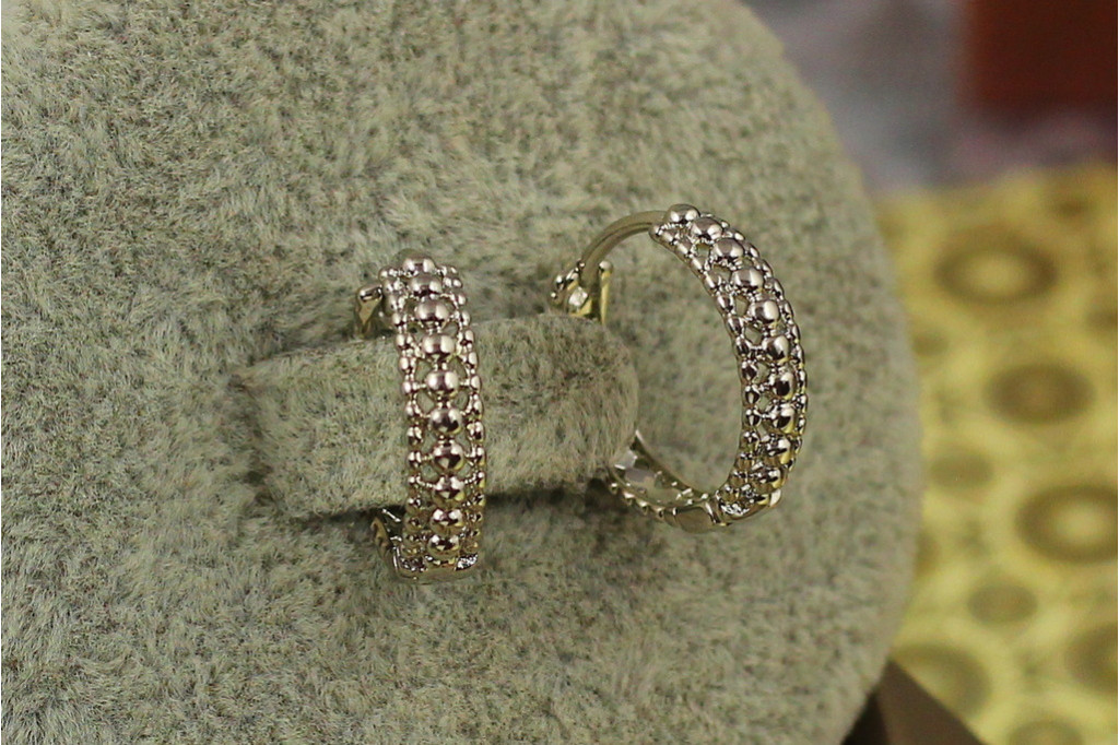Серьги Xuping Jewelry колечки гравитация 1.5 см серебристые